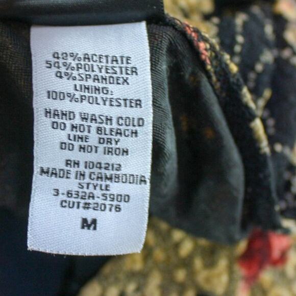 J.T.B. Empire Waist Stretchy Top Floral Babydoll Y2k 2000s Vintage M - Picture 4 of 4